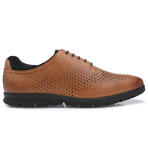 Legwork Voyager Lined Laser Wingtip Oxford Full Grain Leather Sneaker