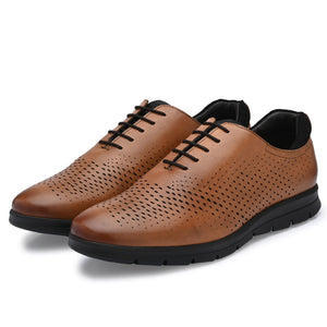 Legwork Voyager Lined Laser Wingtip Oxford Full Grain Leather Sneaker