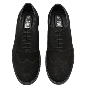 Legwork Brogue Black Italian Nubuck Leather Shoe