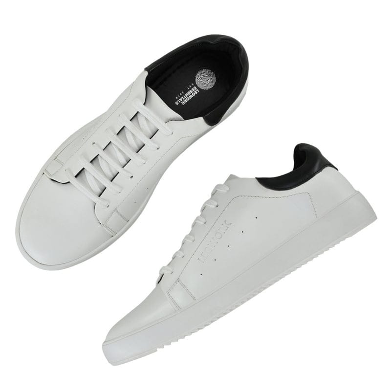 Legwork Casual Triple White Black Vegan Leather Shoes