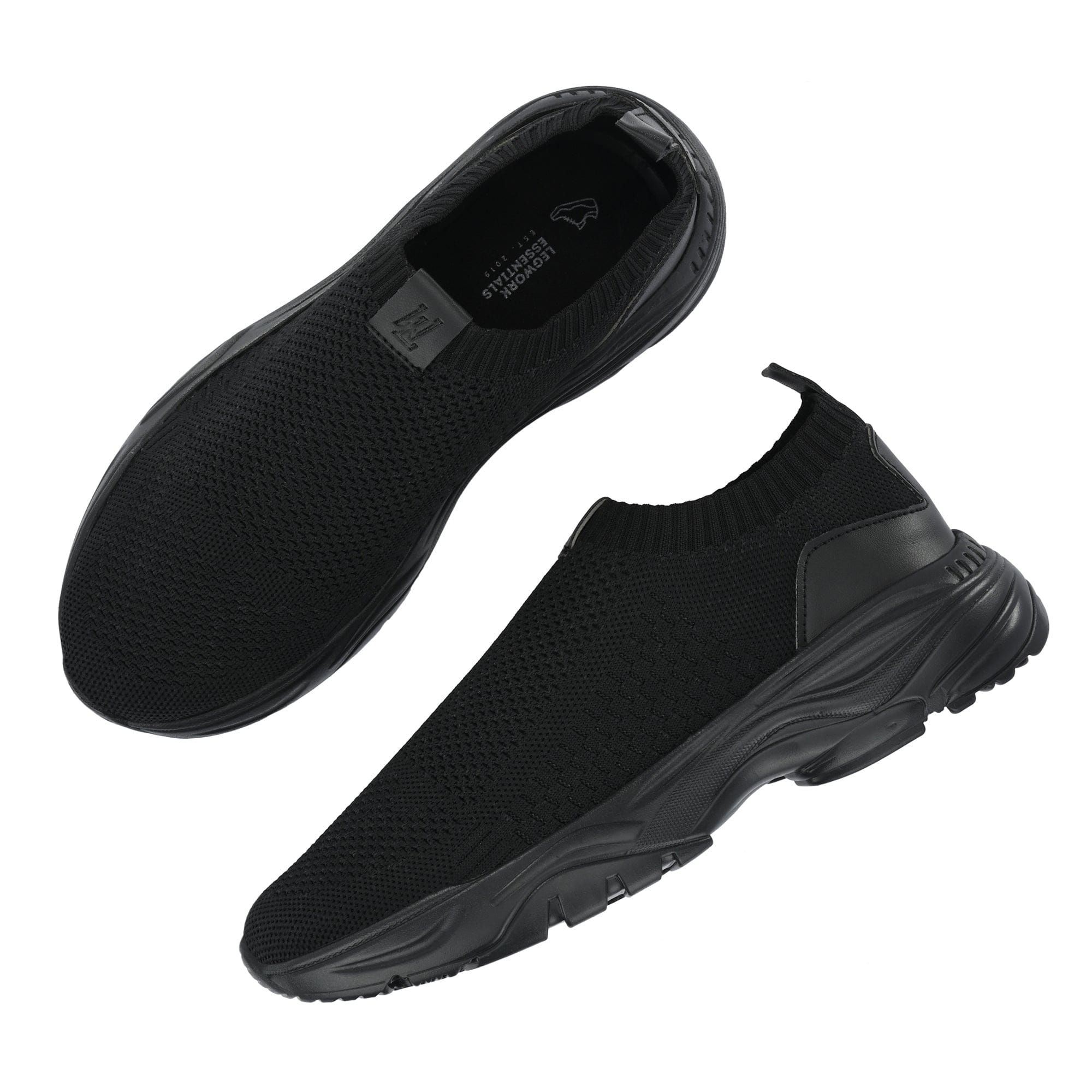 Legwork Comfortable Ultra Triple Black ProKnit Sneakers Shoes made with 100% Recycled Plastic Bottles