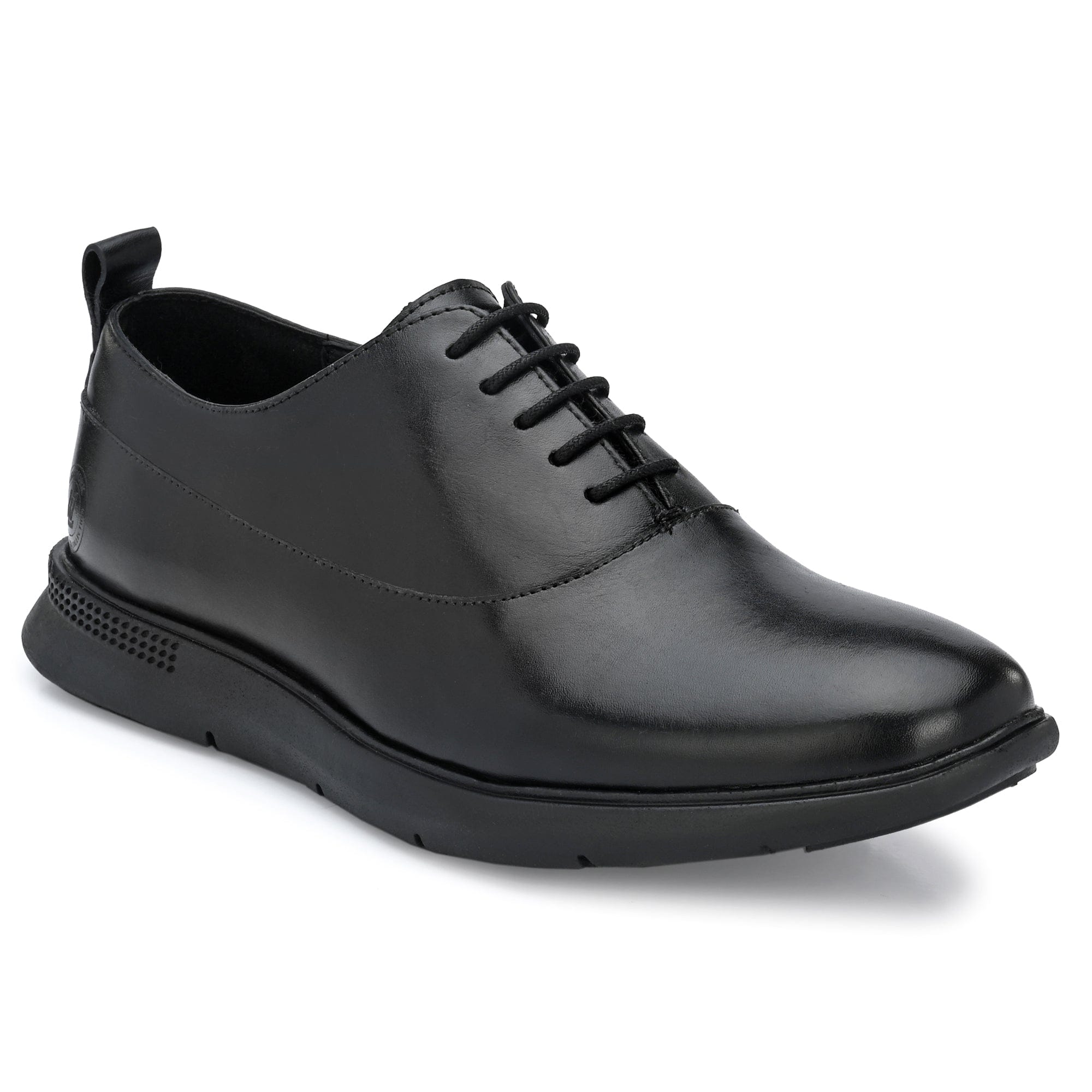 Legwork Crossover Black Italian Leather Shoes