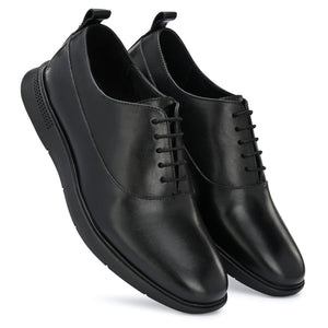 Legwork Crossover Black Italian Leather Shoes