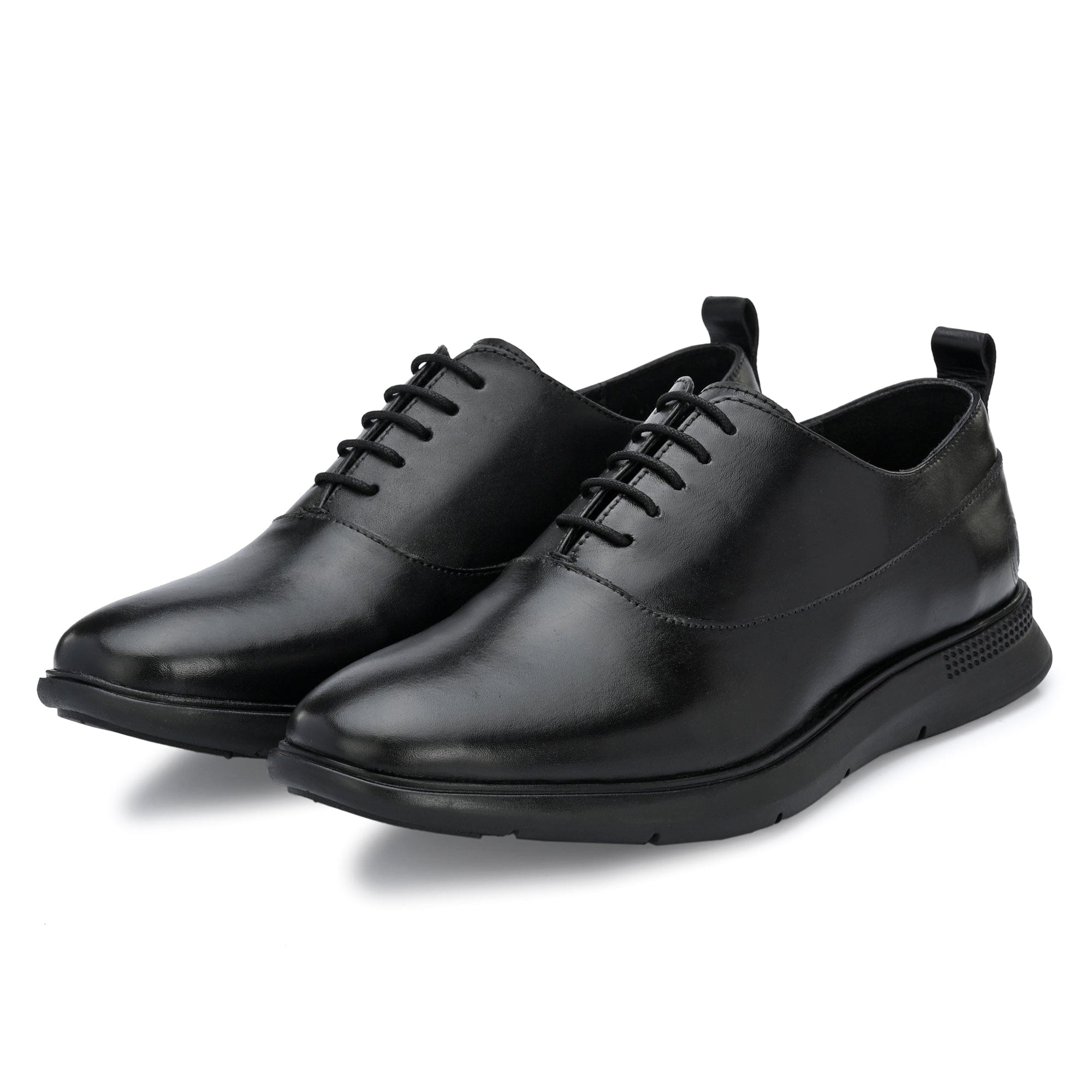 Legwork Crossover Black Italian Leather Shoes