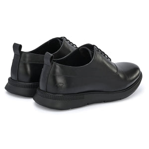 Legwork Crossover Black Italian Leather Shoes