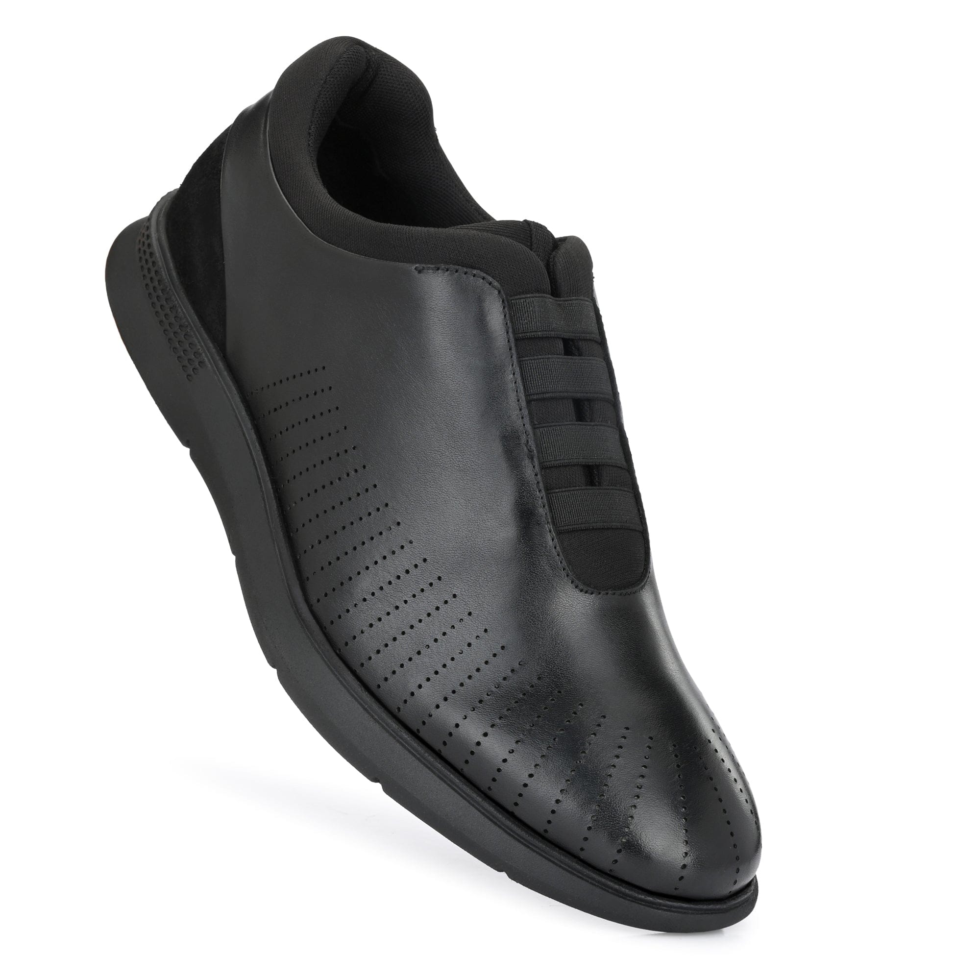 Legwork Laser 2.0 Panelled Lace Up Black Italian Leather Shoes