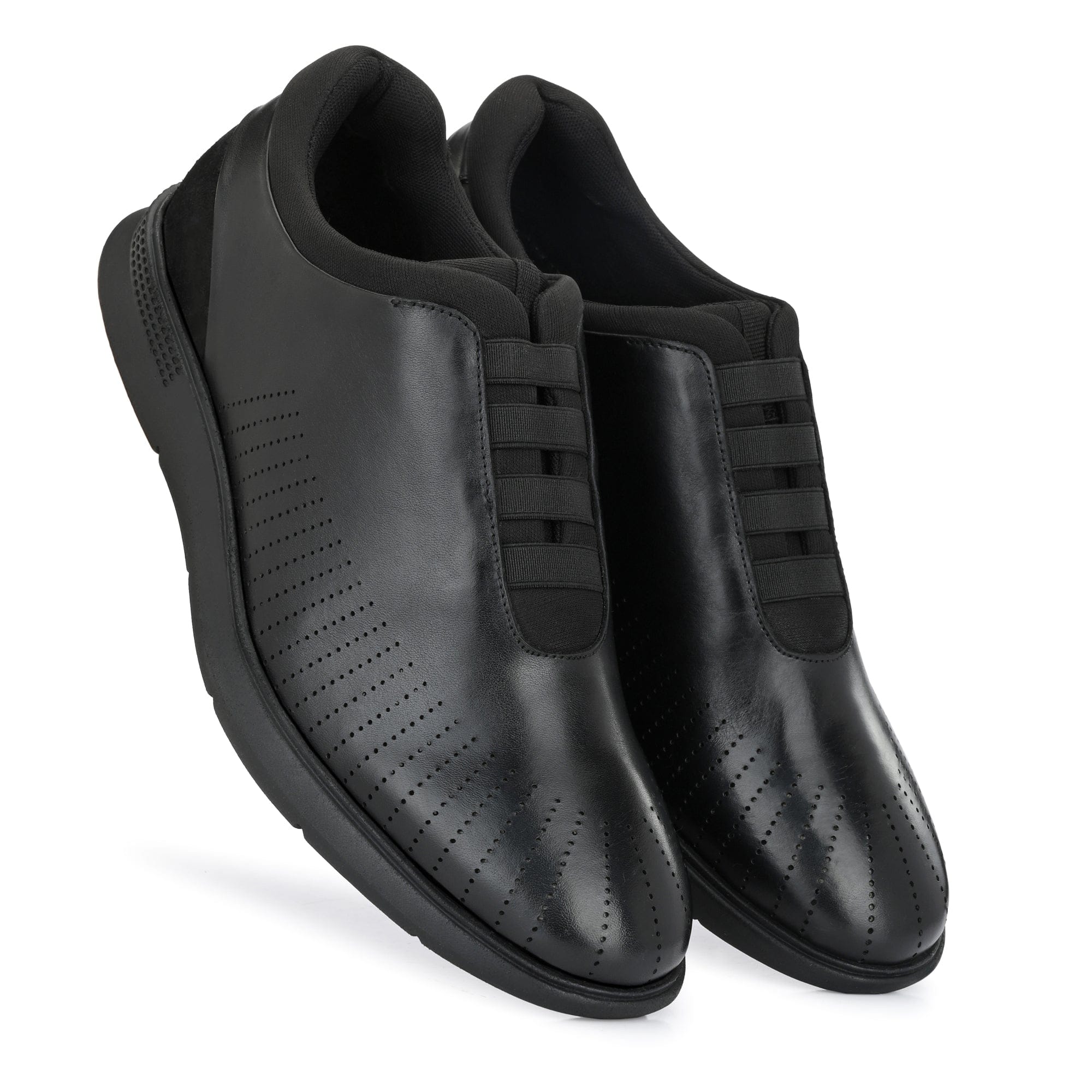 Legwork Laser 2.0 Panelled Lace Up Black Italian Leather Shoes