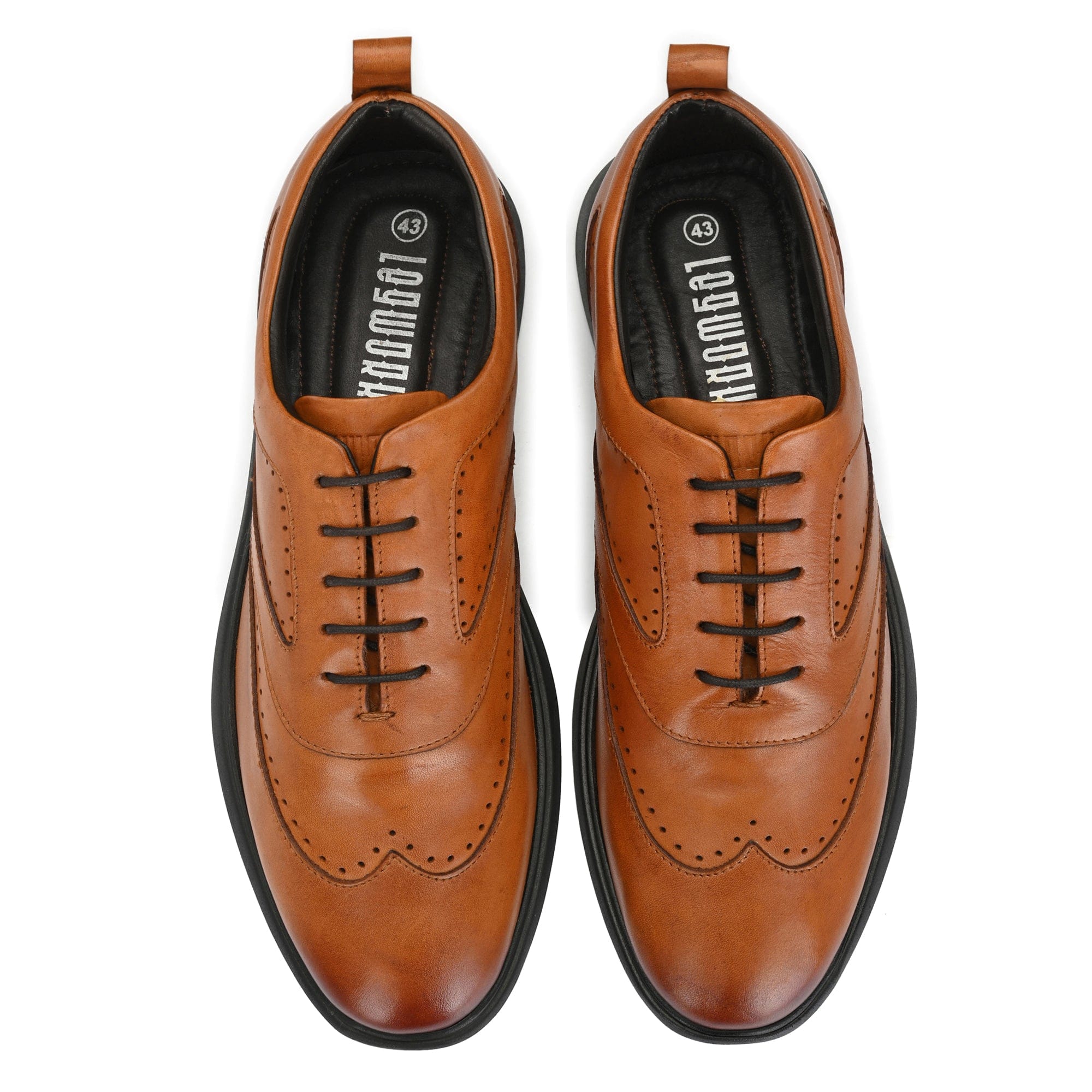 Legwork Shoes Classico Wingtip Oxford British Tan Full Grain Leather Sneaker