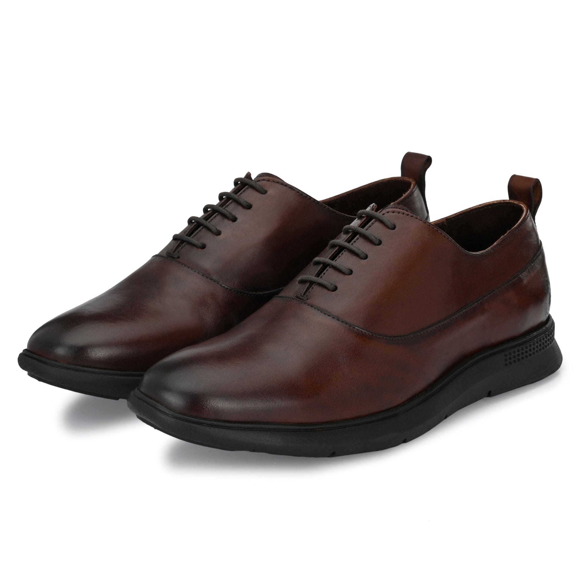 Legwork Crossover Coffee Mocha Italian Leather Shoes