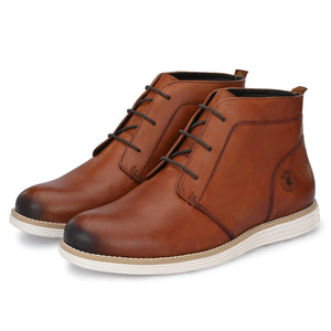 Legwork Retro British Tan & White Italian Leather Boot