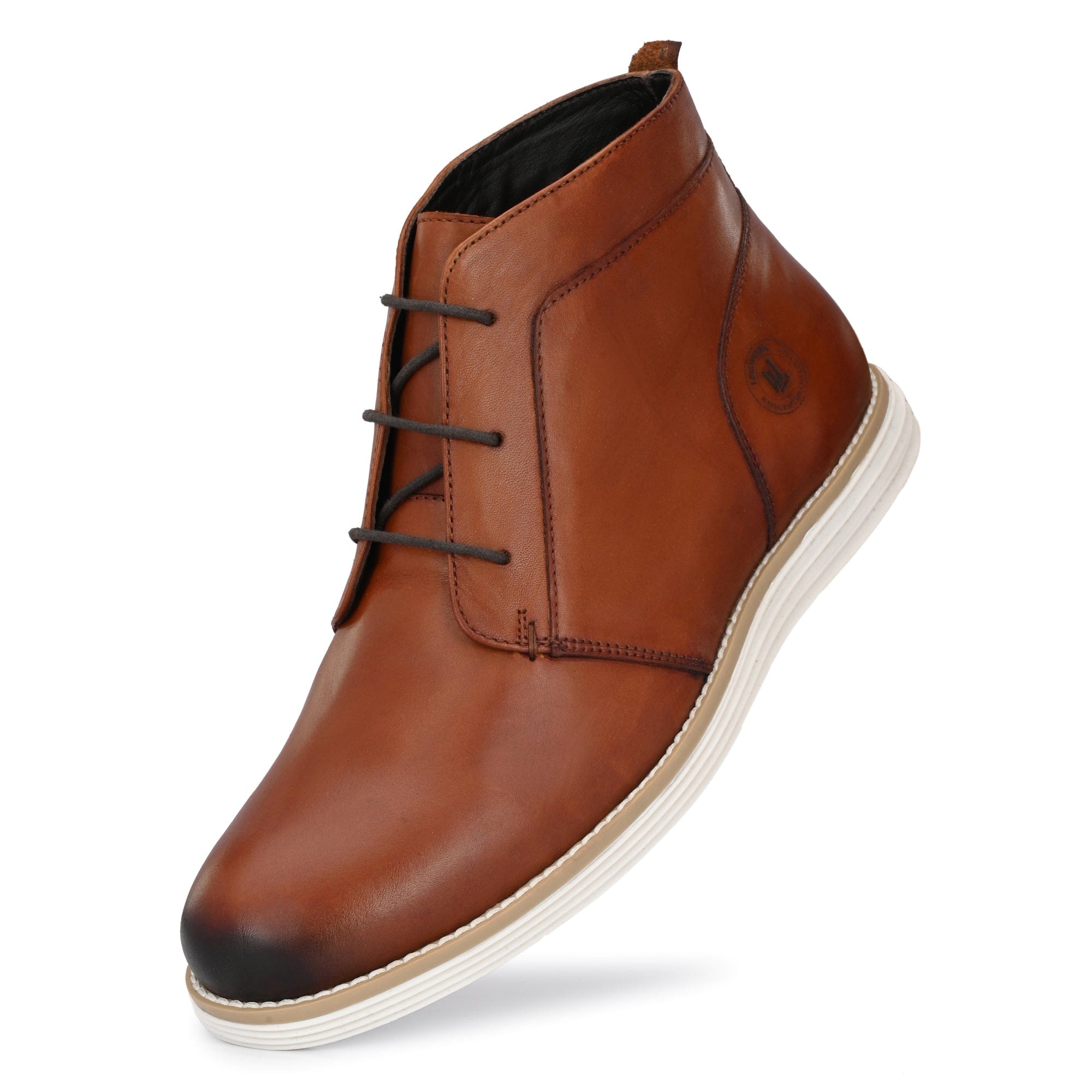 Legwork Retro British Tan & White Italian Leather Boot