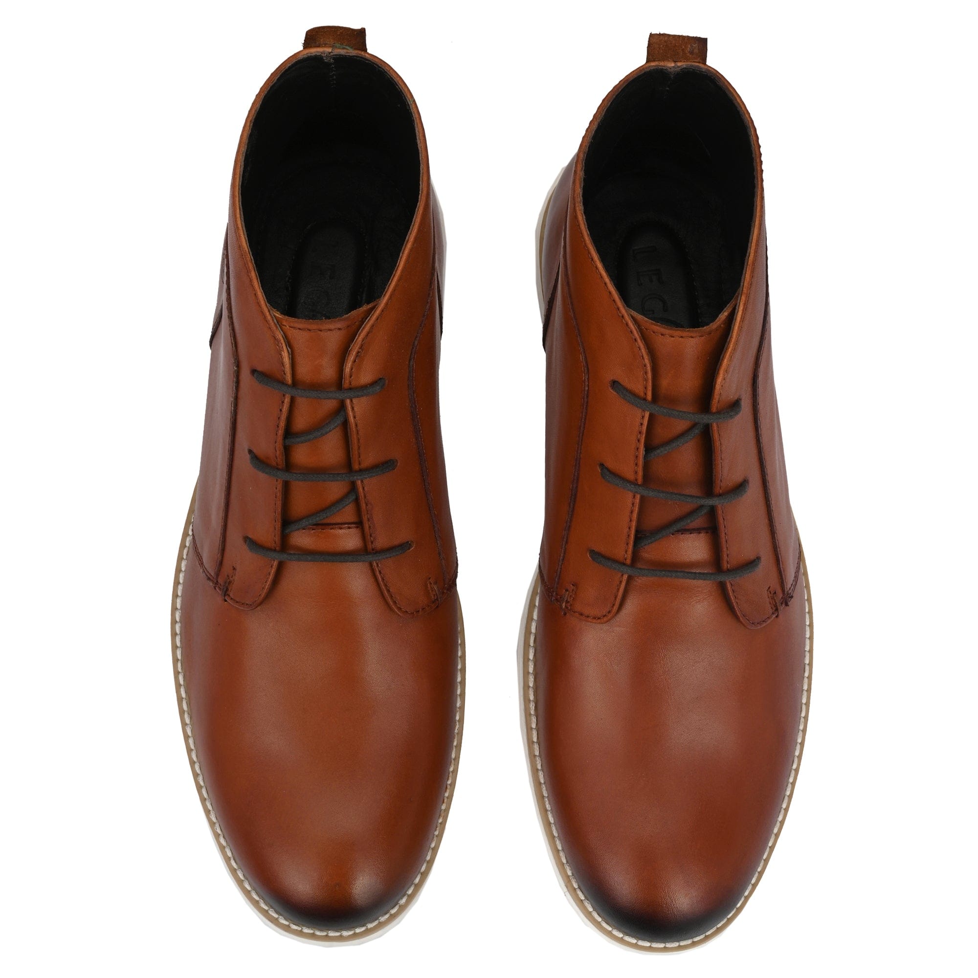 Legwork Retro British Tan & White Italian Leather Boot