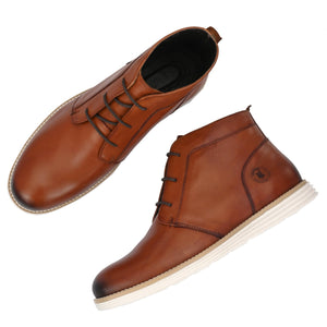 Legwork Retro British Tan & White Italian Leather Boot