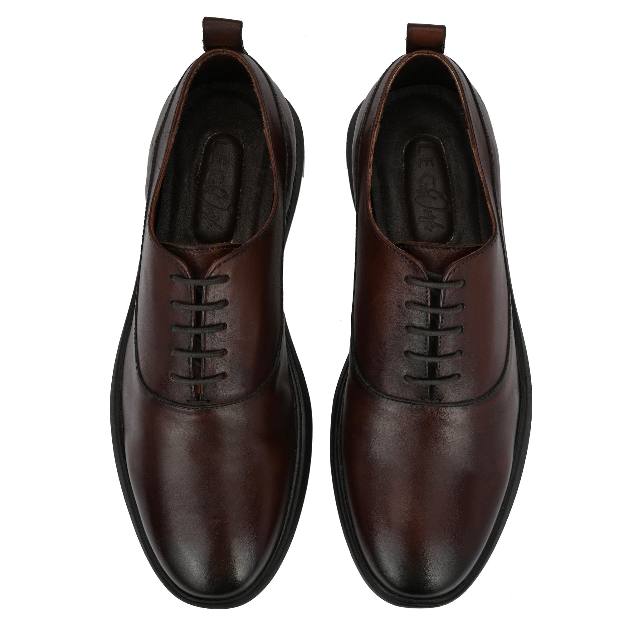 Legwork Crossover Coffee Mocha Italian Leather Shoes