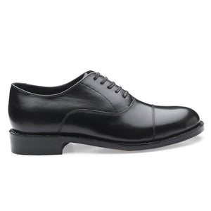 Oxford Black Italian Leather Dress Shoes Reverse Goodyear Welted