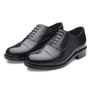 Oxford Black Italian Leather Dress Shoes Reverse Goodyear Welted