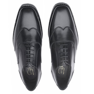 Wingtip Oxford Black Italian Leather Dress Shoes Reverse Goodyear Welted