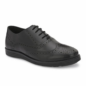 Legwork Laser Brogue Oxford 2.0 Black Italian Leather Shoes