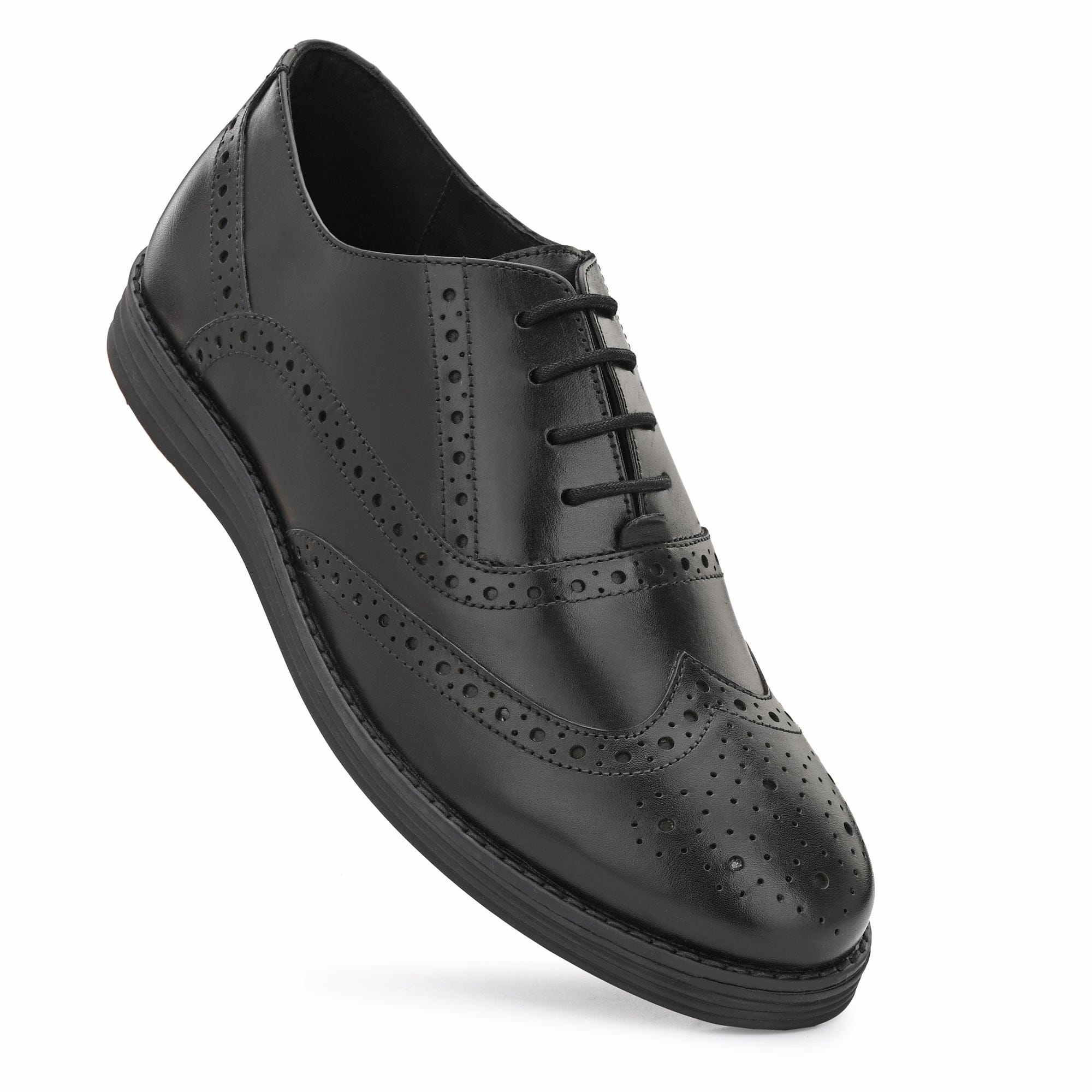 Legwork Laser Brogue Oxford 2.0 Black Italian Leather Shoes