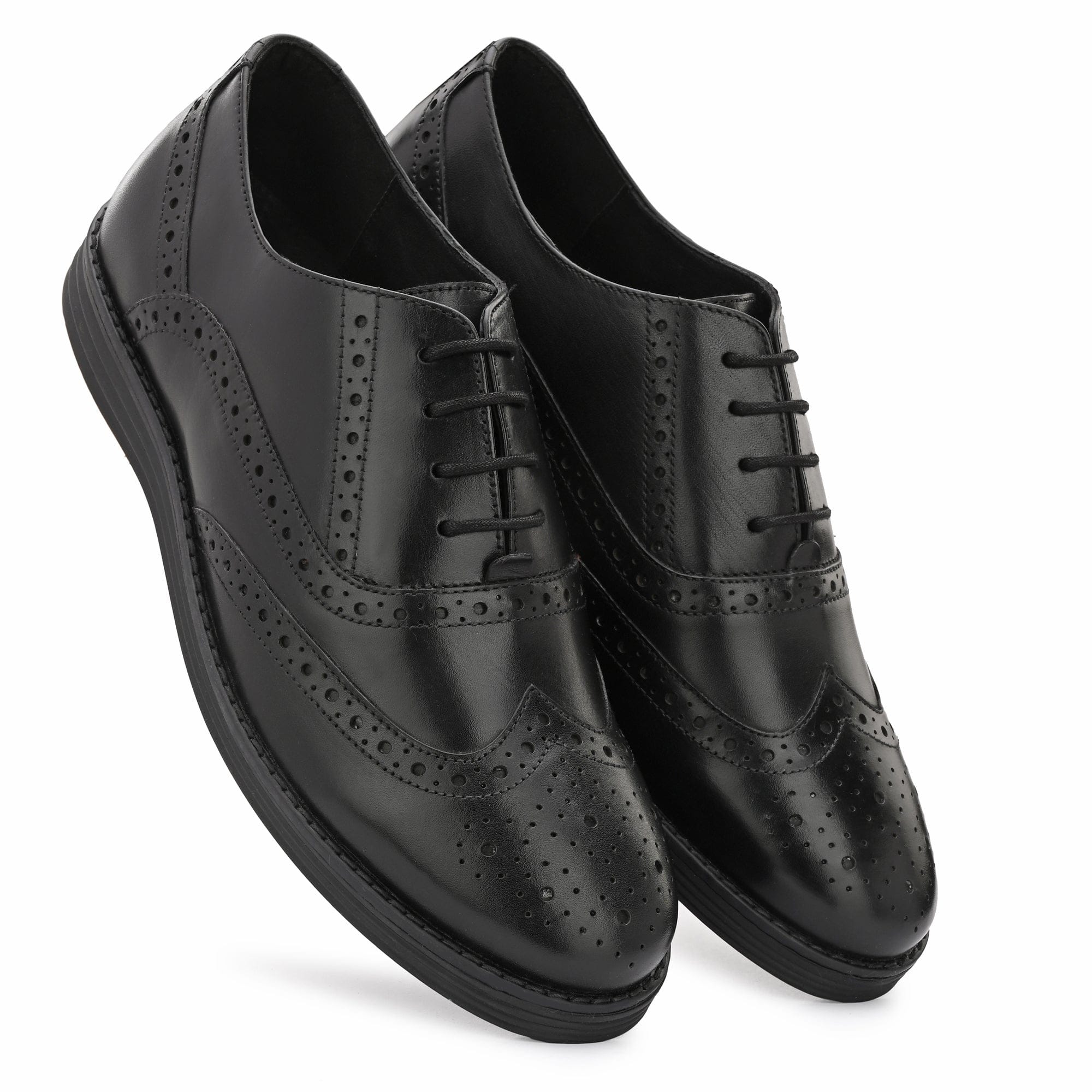 Legwork Laser Brogue Oxford 2.0 Black Italian Leather Shoes