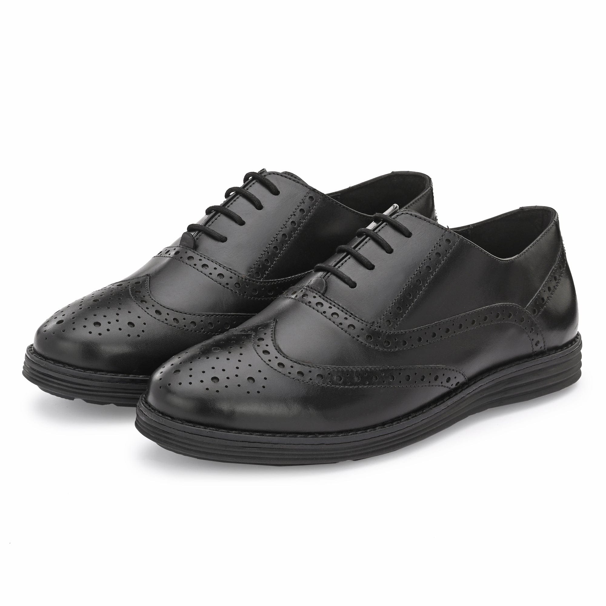 Legwork Laser Brogue Oxford 2.0 Black Italian Leather Shoes