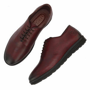 Legwork Wholecut Oxford 2.0 Cognac Red Italian Leather Shoes
