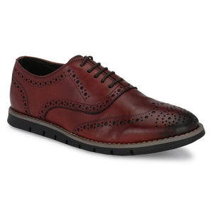 Legwork Informal Brogue Cognac Red Italian Leather Shoes
