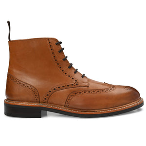 Fin Combat Brogue Boot Signature Tan - Goodyear Welted