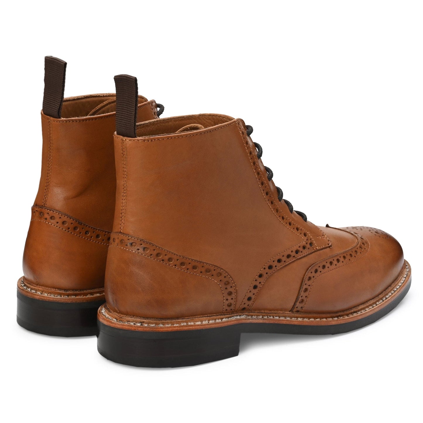 Fin Combat Brogue Boot Signature Tan - Goodyear Welted