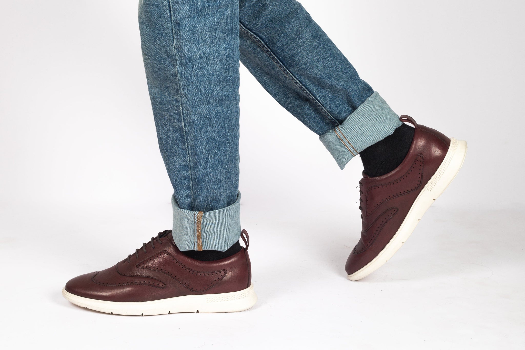 Keller - Elevator Sneakers in Full Grain Leather from 2.4 to 3.1 inches