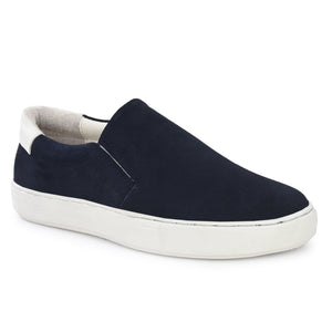 Legwork Slip On Navy Italian Suede Leather Shoes