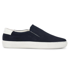 Legwork Slip On Navy Italian Suede Leather Shoes